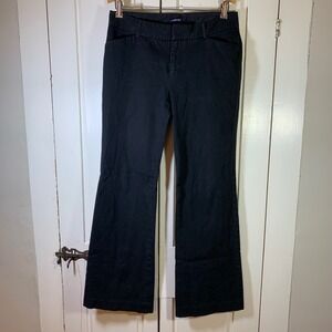 VTG Y2K GAP Modern Fit Flare Pants Black Gapstretch Cotton Stretch Women 8L Tall
